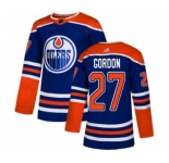 Youth Adidas Edmonton Oilers #27 Boyd Gordon Authentic Royal Blue Alternate NHL Jersey
