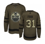 Youth Adidas Edmonton Oilers #31 Grant Fuhr Authentic Green Salute to Service NHL Jersey