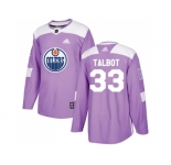 Youth Adidas Edmonton Oilers #33 Cam Talbot Purple Authentic Fights Cancer Stitched NHL Jersey