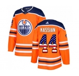 Youth Adidas Edmonton Oilers #44 Zack Kassian Authentic Orange USA Flag Fashion NHL Jersey