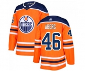 Youth Adidas Edmonton Oilers #46 Pontus Aberg Authentic Orange Home NHL Jersey