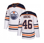 Youth Adidas Edmonton Oilers #46 Pontus Aberg Authentic White Away NHL Jersey