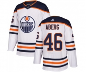 Youth Adidas Edmonton Oilers #46 Pontus Aberg Authentic White Away NHL Jersey