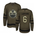 Youth Adidas Edmonton Oilers #6 Adam Larsson Authentic Green Salute to Service NHL Jersey