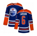 Youth Adidas Edmonton Oilers #6 Adam Larsson Authentic Royal Blue Alternate NHL Jersey