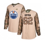 Youth Adidas Edmonton Oilers #62 Eric Gryba Authentic Camo Veterans Day Practice NHL Jersey
