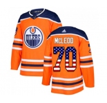 Youth Adidas Edmonton Oilers #70 Ryan McLeod Authentic Orange USA Flag Fashion NHL Jersey