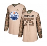Youth Adidas Edmonton Oilers #75 Evan Bouchard Authentic Camo Veterans Day Practice NHL Jersey