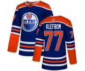 Youth Adidas Edmonton Oilers #77 Oscar Klefbom Authentic Royal Blue Alternate NHL Jersey