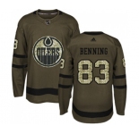 Youth Adidas Edmonton Oilers #83 Matt Benning Authentic Green Salute to Service NHL Jersey