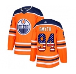 Youth Adidas Edmonton Oilers #94 Ryan Smyth Authentic Orange USA Flag Fashion NHL Jersey