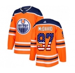 Youth Adidas Edmonton Oilers #97 Connor McDavid Authentic Orange USA Flag Fashion NHL Jersey
