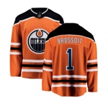 Youth Edmonton Oilers #1 Laurent Brossoit Fanatics Branded Orange Home Breakaway NHL Jersey