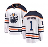 Youth Edmonton Oilers #1 Laurent Brossoit Fanatics Branded White Away Breakaway NHL Jersey