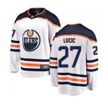 Youth Edmonton Oilers #27 Milan Lucic Fanatics Branded White Away Breakaway NHL Jersey