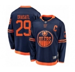 Youth Edmonton Oilers #29 Leon Draisaitl Authentic Navy Blue Alternate Fanatics Branded Breakaway Hockey Jersey