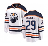 Youth Edmonton Oilers #29 Leon Draisaitl Fanatics Branded White Away Breakaway NHL Jersey
