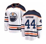 Youth Edmonton Oilers #44 Zack Kassian Authentic White Away Fanatics Branded Breakaway NHL Jersey