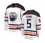 Youth Edmonton Oilers #5 Mark Fayne Fanatics Branded White Away Breakaway NHL Jersey