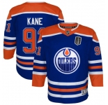 Youth Edmonton Oilers #91 Evander Kane Royal 2025 Stanley Cup Final Home Premier Jersey