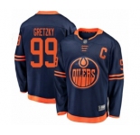 Youth Edmonton Oilers #99 Wayne Gretzky Authentic Navy Blue Alternate Fanatics Branded Breakaway Hockey Jerseys