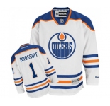 Youth Reebok Edmonton Oilers #1 Laurent Brossoit Authentic White Away NHL Jersey
