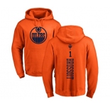 NHL Adidas Edmonton Oilers #1 Laurent Brossoit Orange One Color Backer Pullover Hoodie