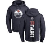 NHL Adidas Edmonton Oilers #33 Cam Talbot Navy Blue Backer Pullover Hoodie