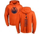 NHL Adidas Edmonton Oilers #4 Kris Russell Orange One Color Backer Pullover Hoodie
