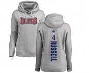 NHL Women Adidas Edmonton Oilers #4 Kris Russell Ash Backer Pullover Hoodie