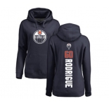 NHL Women Adidas Edmonton Oilers #60 Olivier Rodrigue Navy Blue Backer Pullover Hoodie