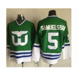 Hartford Whalers #5 Ulf Samuelsson Green CCM Throwback Stitched NHL Jersey