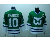 nhl hartford whalers #10 francis ccm green