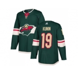 Men Adidas Minnesota Wild #19 Luke Kunin Green Home Authentic Stitched NHL Jersey