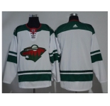 Men Adidas Minnesota Wild Blank White Road Authentic Stitched NHL Jersey