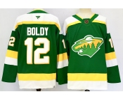Men's Minnesota Wild #12 Matt Boldy Green 2024-25 Alternate Stitched Hockey Jersey