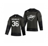 Men's Minnesota Wild #36 Mats Zuccarello 2019 Veterans Day Authentic Practice Hockey Jersey Camo