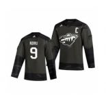 Men's Minnesota Wild #9 Mikko Koivu 2019 Veterans Day Authentic Practice Hockey Jersey Camo