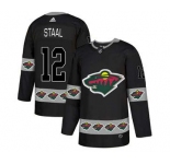 Minnesota Wild #12 Eric Staal Black Team Logos Fashion Jersey