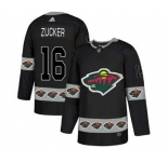 Minnesota Wild #16 Jason Zucker Black Team Logos Fashion Jersey