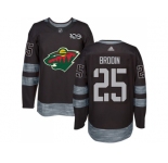 Minnesota Wild #25 Jonas Brodin Black 1917-2017 100th Anniversary Stitched NHL Jersey