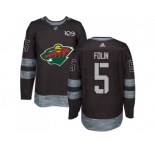 Minnesota Wild #5 Christian Folin Black 1917-2017 100th Anniversary Stitched NHL Jersey