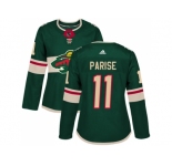 Women Adidas Minnesota Wild #11 Zach Parise Green Home Authentic Stitched NHL Jersey
