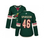 Women Adidas Minnesota Wild #46 Jared Spurgeon Green Home Authentic Stitched NHL Jersey