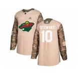Youth Adidas Minnesota Wild #10 Chris Stewart Camo Authentic 2017 Veterans Day Stitched NHL Jersey