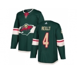 Youth Adidas Minnesota Wild #4 Mike Reilly Green Home Authentic Stitched NHL Jersey