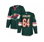 Youth Adidas Minnesota Wild #64 Mikael Granlund Green Home Authentic Stitched NHL Jersey