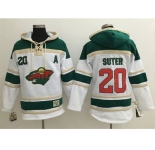 Minnesota Wild #20 Ryan Suter White Sawyer Hooded Sweatshirt Stitched NHL Jersey