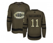 Adidas Montreal Canadiens #11 Brendan Gallagher Green Salute to Service Stitched NHL Jersey