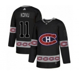 Adidas Montreal Canadiens #11 Saku Koivu Authentic Black Team Logo Fashion NHL Jersey